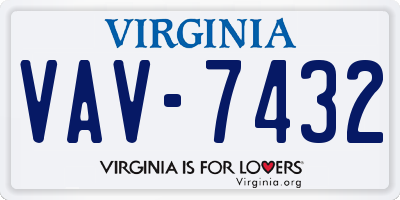 VA license plate VAV7432