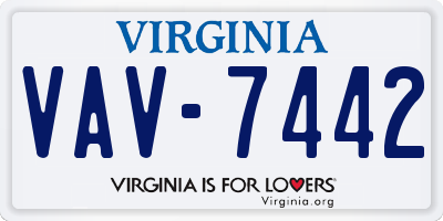 VA license plate VAV7442