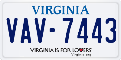 VA license plate VAV7443