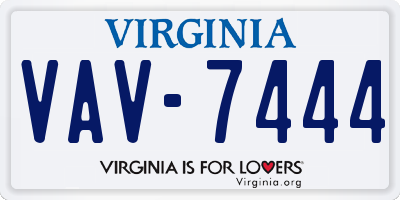 VA license plate VAV7444