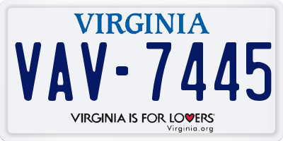 VA license plate VAV7445