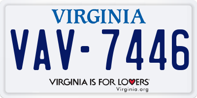 VA license plate VAV7446