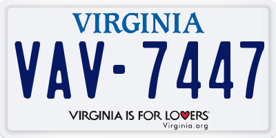 VA license plate VAV7447