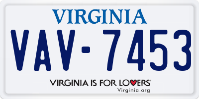 VA license plate VAV7453