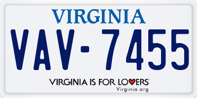 VA license plate VAV7455