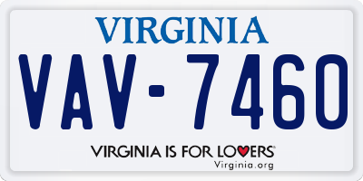 VA license plate VAV7460