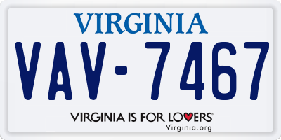 VA license plate VAV7467