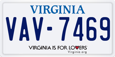 VA license plate VAV7469