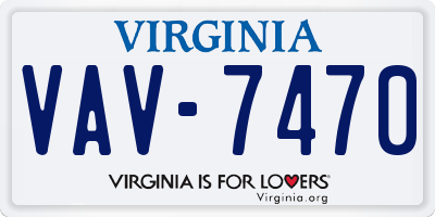 VA license plate VAV7470