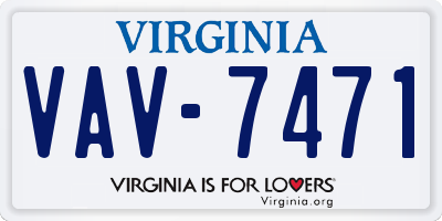 VA license plate VAV7471