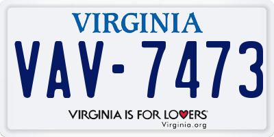 VA license plate VAV7473