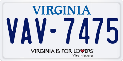 VA license plate VAV7475