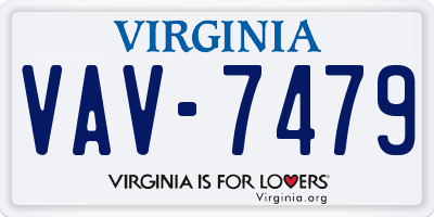 VA license plate VAV7479