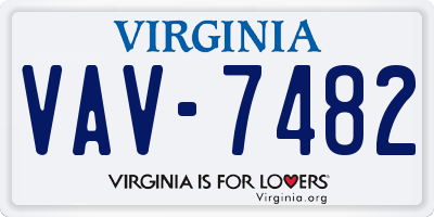 VA license plate VAV7482