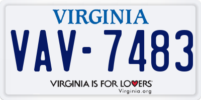 VA license plate VAV7483