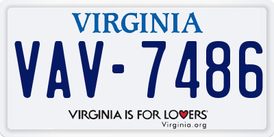 VA license plate VAV7486