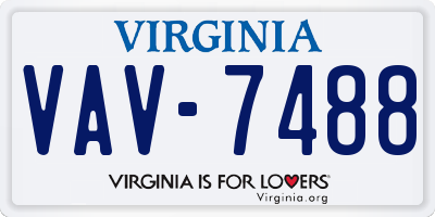 VA license plate VAV7488
