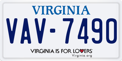 VA license plate VAV7490