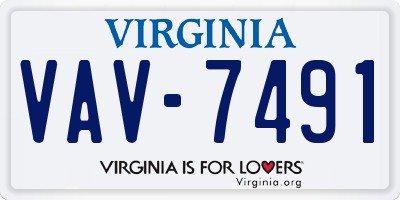 VA license plate VAV7491