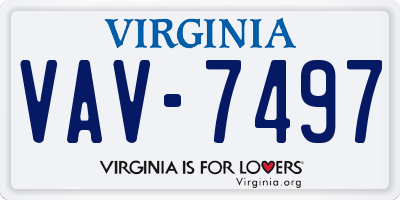 VA license plate VAV7497