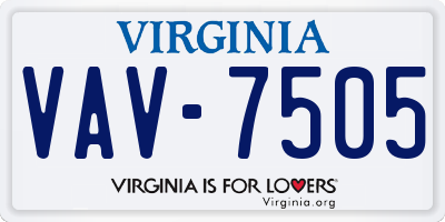 VA license plate VAV7505