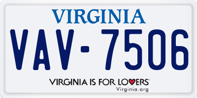 VA license plate VAV7506