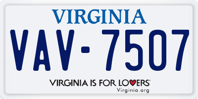 VA license plate VAV7507