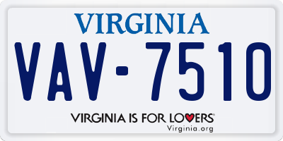 VA license plate VAV7510