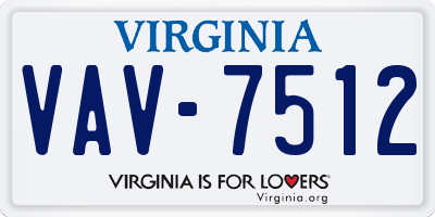 VA license plate VAV7512