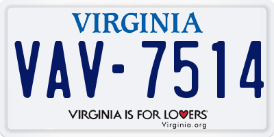 VA license plate VAV7514