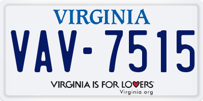 VA license plate VAV7515