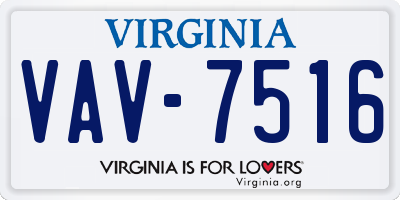 VA license plate VAV7516