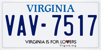 VA license plate VAV7517