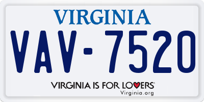 VA license plate VAV7520