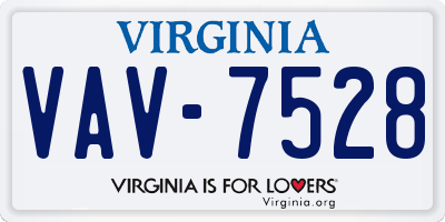 VA license plate VAV7528