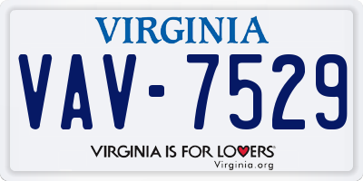 VA license plate VAV7529