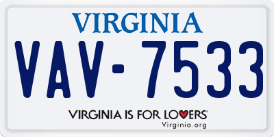 VA license plate VAV7533