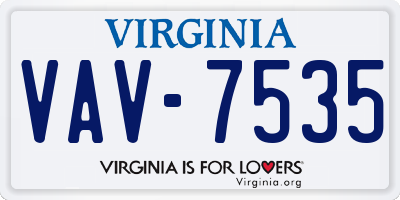 VA license plate VAV7535
