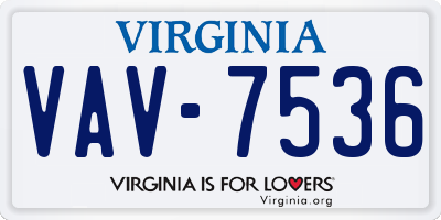 VA license plate VAV7536