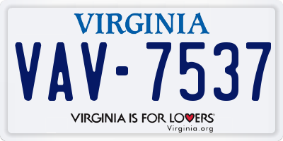 VA license plate VAV7537