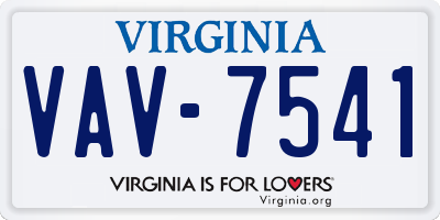 VA license plate VAV7541
