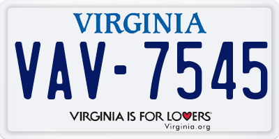 VA license plate VAV7545