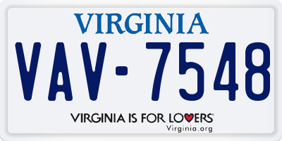 VA license plate VAV7548