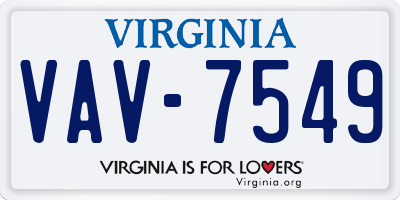 VA license plate VAV7549