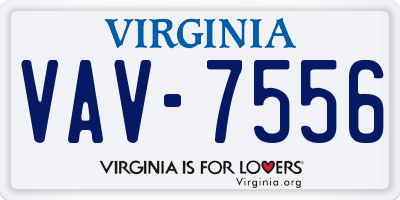 VA license plate VAV7556