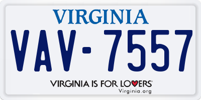 VA license plate VAV7557