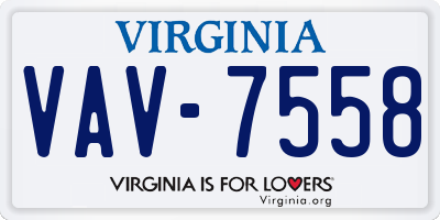 VA license plate VAV7558