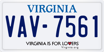 VA license plate VAV7561