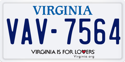 VA license plate VAV7564