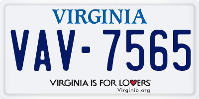 VA license plate VAV7565